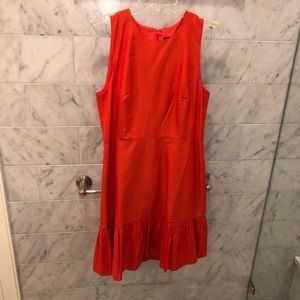 Jcrew Tailored Ruffle Hem Dress, Bow Back Clasp